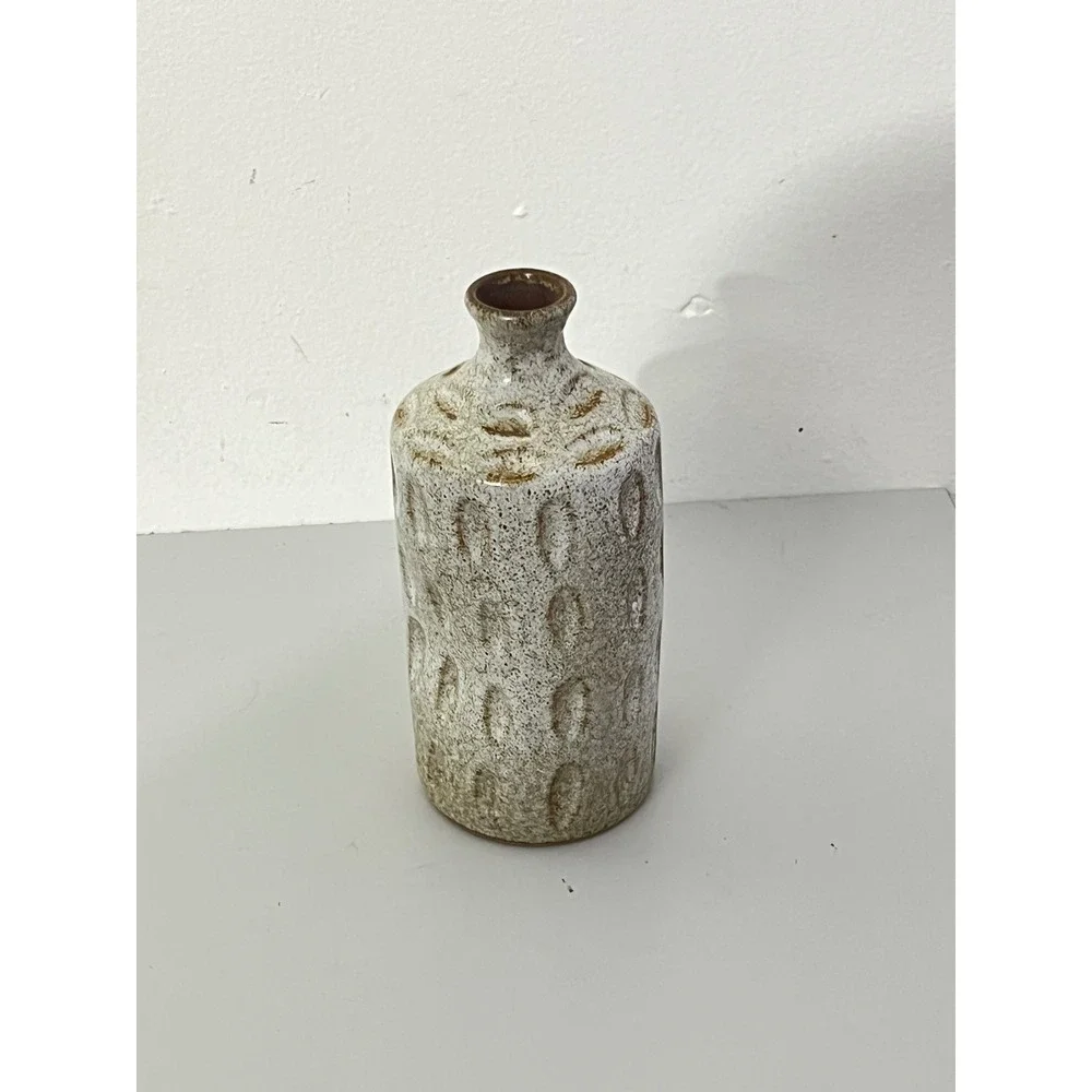Unbranded Studio Pottery Bud Vase  Brown Speckled Textured Ceramic‎